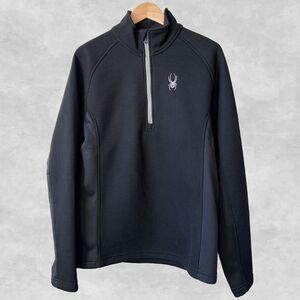 Spyder Black 1/2 Zip Outbound Men's M Waffle Knit Pullover Sweater